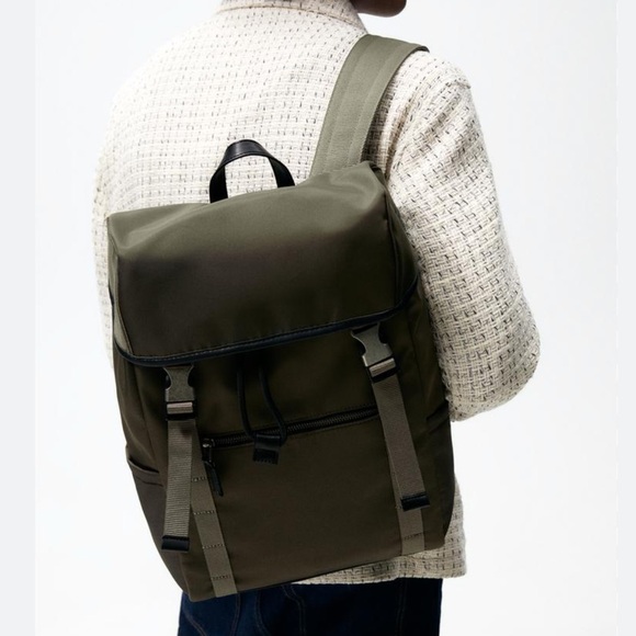 Zara Khaki Explorer Backpack - Picture 1 of 11